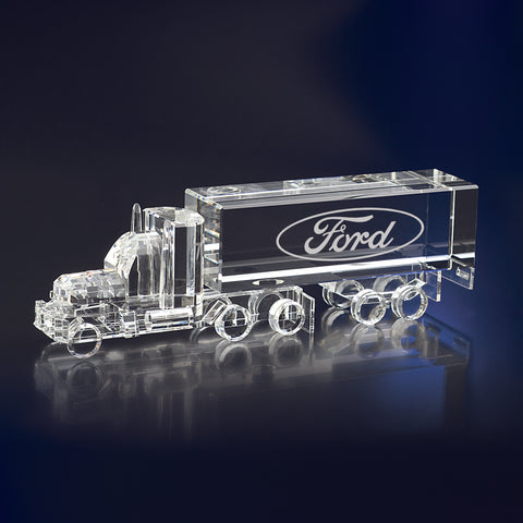 Crystal Big Bad Truck Engraved and Personalized