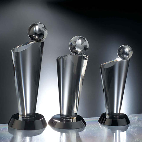 Crystal Equator Globe Award Engraved and Personalized