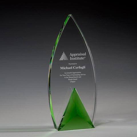 Crystal Frolic Award 4"W x 9 1/2"H Engraved and Personalized