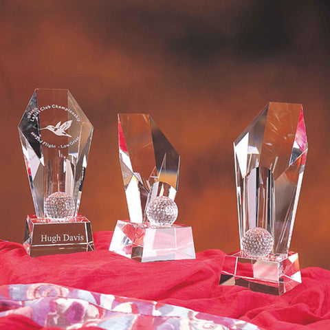 Crystal Foxfire Golf Trophy Custom Engraved and Personalized