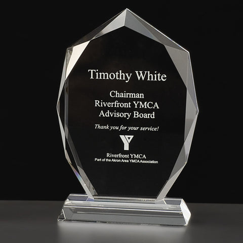 Crystal Storm Award 5 3/8"W x 8"H Engraved and Personalized
