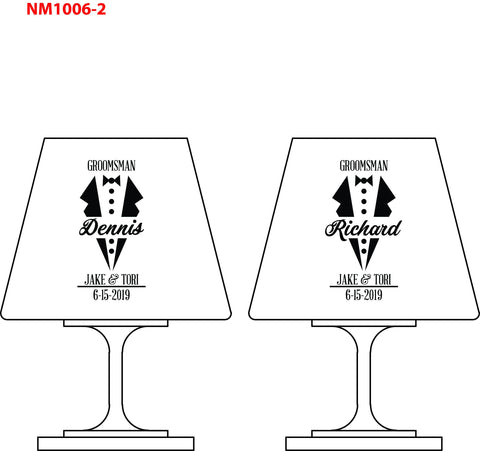 Set of 2 Groomsmen Wedding Brandy Snifter Glass Engraved and Personalized