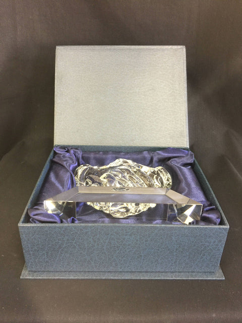 Crystal Handshake 7"W x 6"H Custom Engraved and Personalized