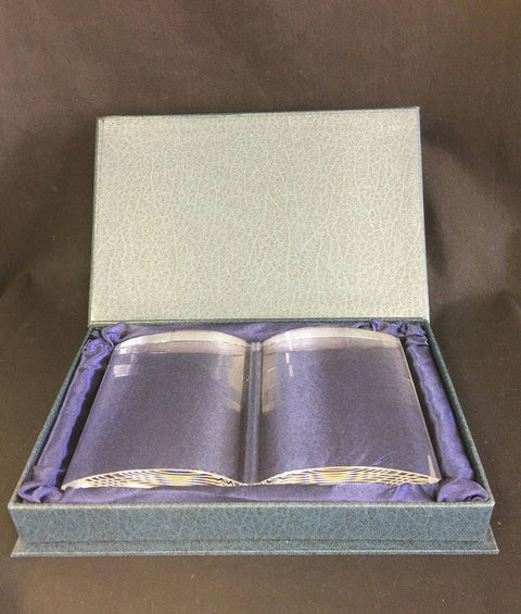 Crystal Open Book 7"L x 4"W Custom Engraved and Personalized