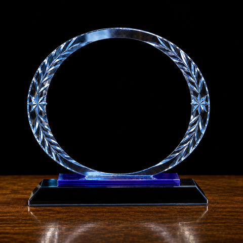 Clear Oval Accent Glass Award Engraved and Personalized