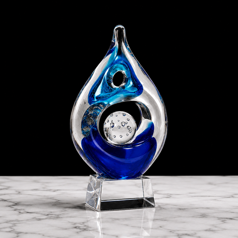 8 1/2"H Winner Art Glass Award Custom Engraved and Personalized