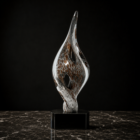 15"H Spire Twist Art Glass Award Custom Engraved and Personalized
