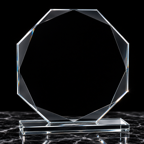 Glass Octagon Award Engraved and Personalized