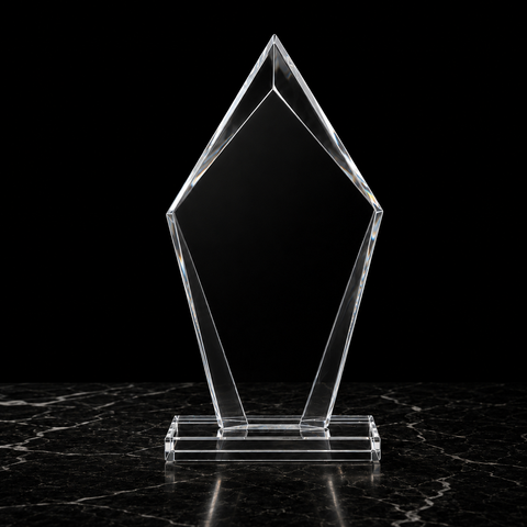 Glass Beveled Diamond Award Engraved and Personalized