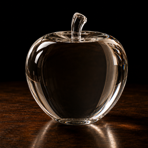 Glass Empire Apple Award with Flat Face 3 3/4"H Custom Engraved and Personalized
