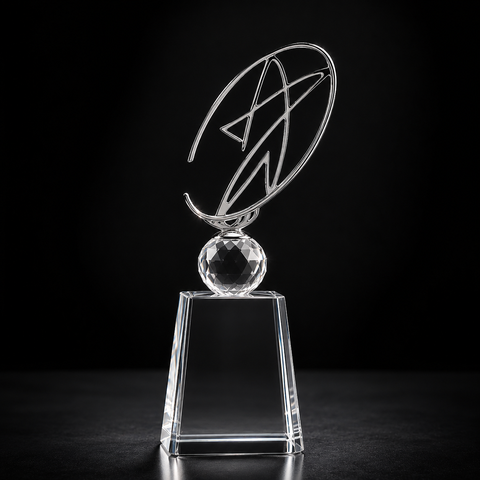 Crystal Mira Star Award with Silver Metal – Personalized Engraving