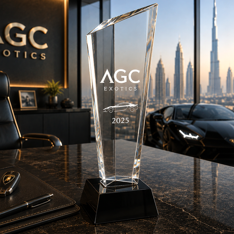 Crystal 3D Rising Peak Award Engraved and Personalized