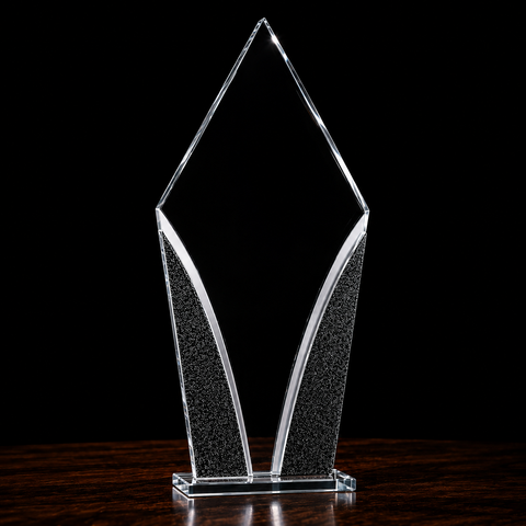 10 1/2"H Diamond Designer Glass Award