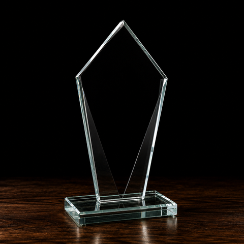 Diamond Jade Glass Award Engraved and Personalized