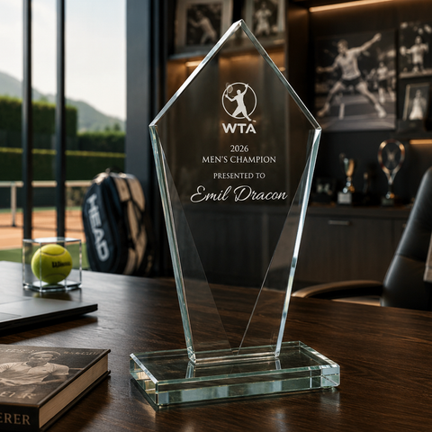 Diamond Jade Glass Award Engraved and Personalized