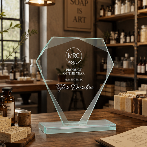 Diamond Jade Glass Award Engraved and Personalized