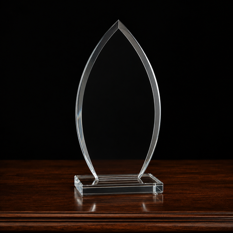 Oval Jade Glass Award Engraved and Personalized