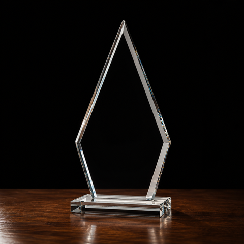 Triangle Jade Glass Award Engraved and Personalized