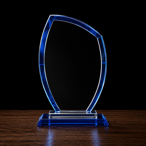 Peak Blue Regal Glass Award Engraved and Personalized