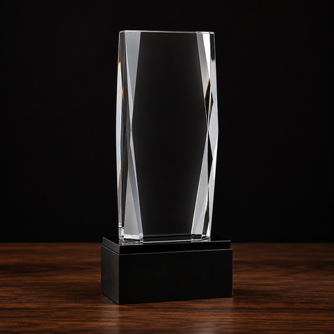 Faceted Crystal Tower Recognition Award Engraved and Personalized