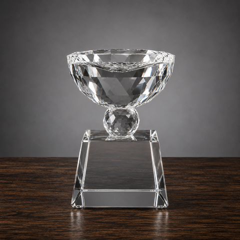 Crystal Bowl Shape Trophy Custom Engraved and Personalized