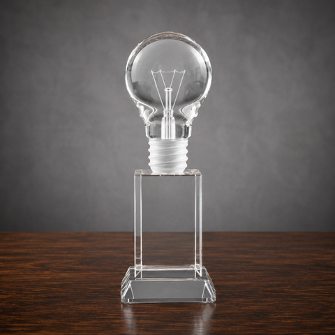 Crystal Light Bulb 8"H Recognition Award Custom Engraved and Personalized