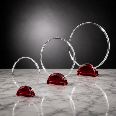 Crystal Red Crispy Award Custom Engraved and Personalized