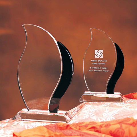 Crystal Black Artisan Flame Award Engraved and Personalized