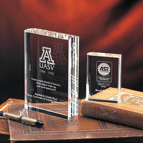 Crystal Book Award Custom Engraved and Personalized