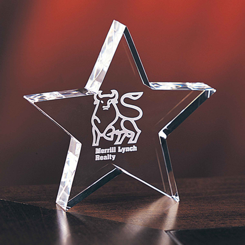 Crystal Baby Star Award 5"W x 5"H Custom Engraved and Personalized
