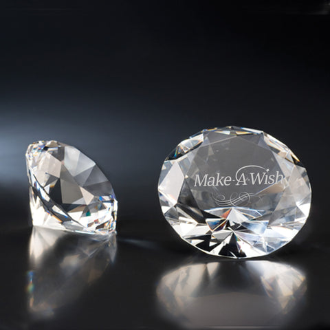Crystal Faceted Diamond Custom Engraved and Personalized