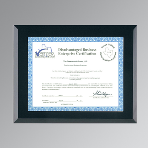 Black Glass Certificate Frame