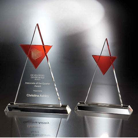 Crystal Red Encounter Award Engraved and Personalized