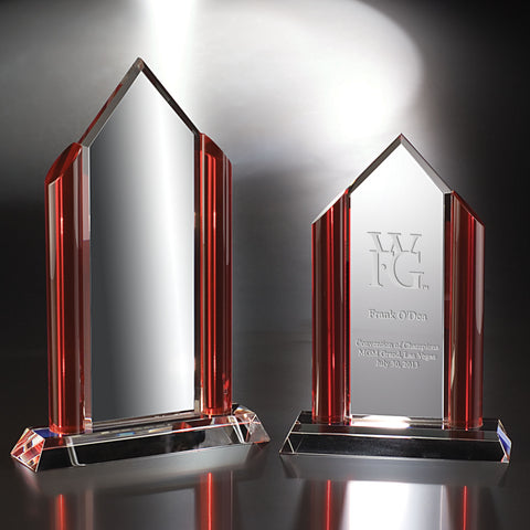 Crystal Red Fashion District Award Engraved and Personalized