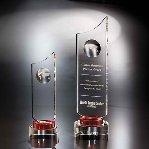 Crystal Fahrenheit World Award Engraved and Personalized