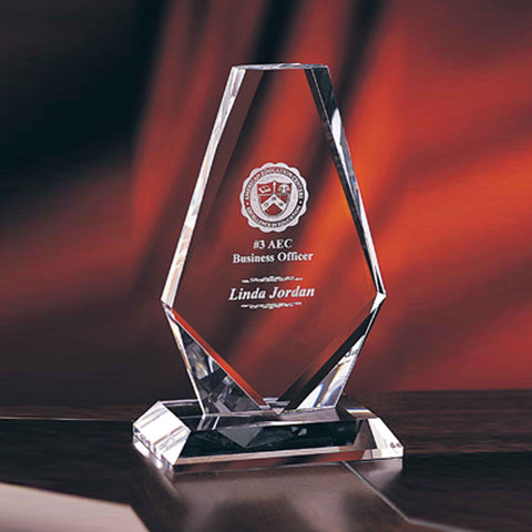 Crystal Manhattan Award 4 1/2"W x 7 7/8"H Engraved and Personalized