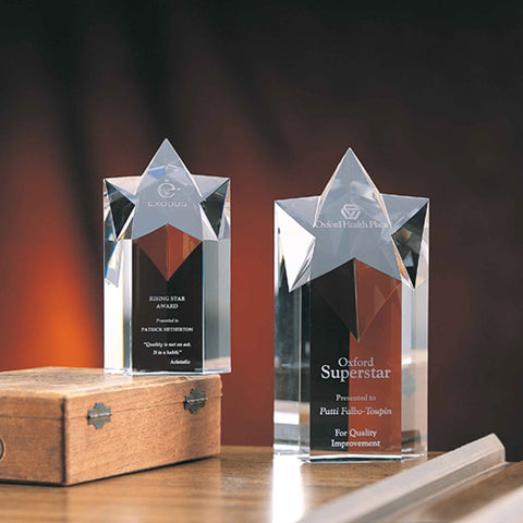 Crystal Mega Star Award Engraved and Personalized