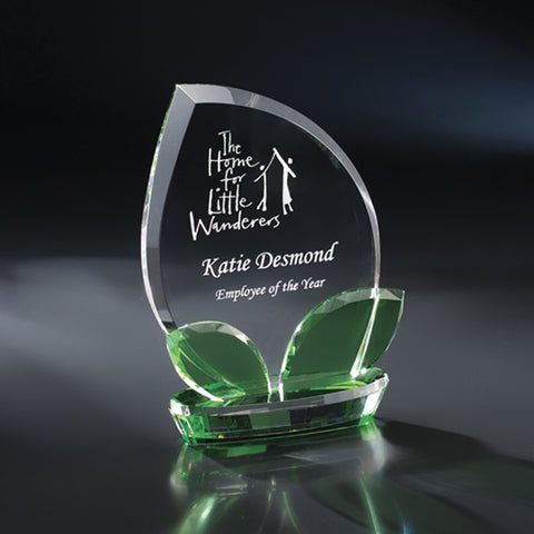 Crystal Nurture Award 5 1/4"W x 8"H Engraved and Personalized