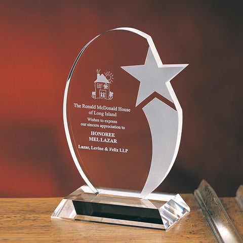 Crystal Ocean Star Award 5"W x 7 3/4"H Engraved and Personalized