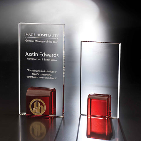 Crystal Red Residenz Award Engraved and Personalized