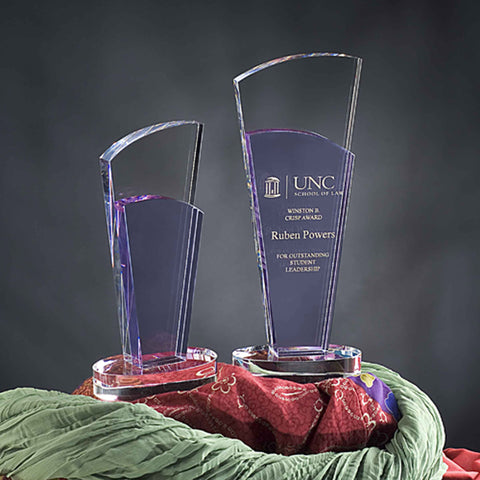 Crystal Purple Sobe Award Engraved and Personalized