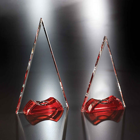 Crystal Red Soiree Award Engraved and Personalized