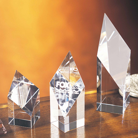 Crystal Deco Diamond Award Engraved and Personalized