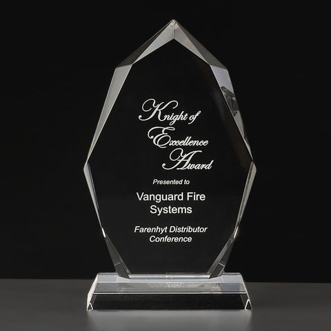 Crystal Transform Award 5"W x 8 1/2"H Engraved and Personalized