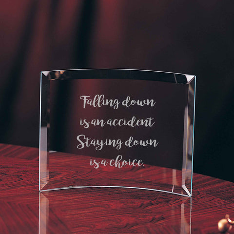 Curved Glass Award Engraved and Personalized