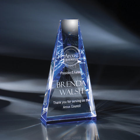 Crystal Ara Award 4 1/4"W x 8 1/4"H by Nik Meller Engraved and Personalized