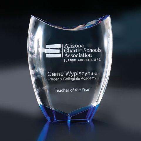 Crystal Divine Award 6"W x 8 1/2"H by Nik Meller Engraved and Personalized