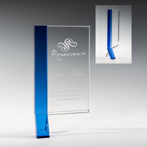 Crystal Flaxian Award 4 1/2"W x 9"H by Nik Meller Engraved and Personalized