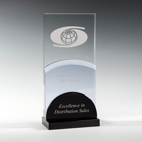 Crystal Hayashi Award 4"W x 8 1/2"H by Nik Meller Engraved and Personalized