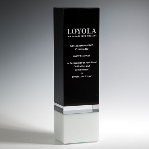 Crystal Monolitus Award 2 1/2"W x 9"H by Nik Meller Engraved and Personalized